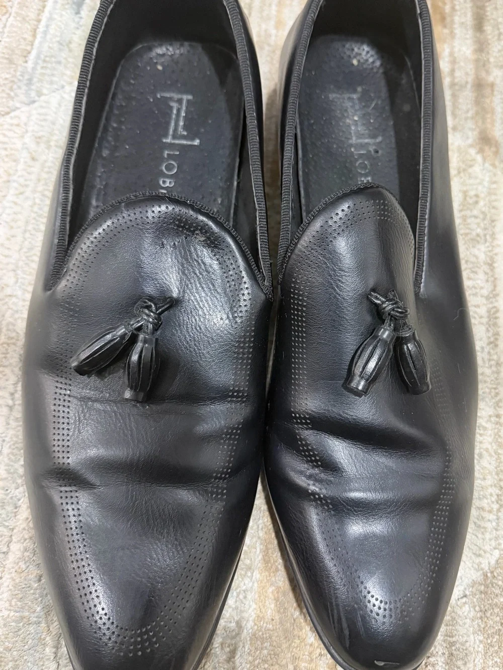 Men's Black Tassel Slip-On Loafers by